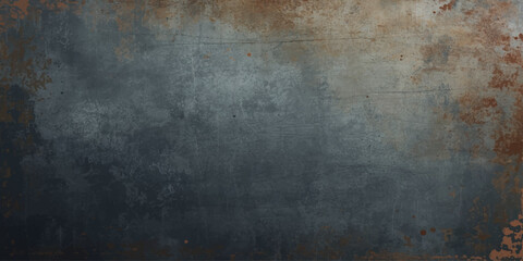 Obraz premium Aged and dirty grunge metal background with a dark rusty texture on an old rough surface featuring a vintage gray concrete pattern