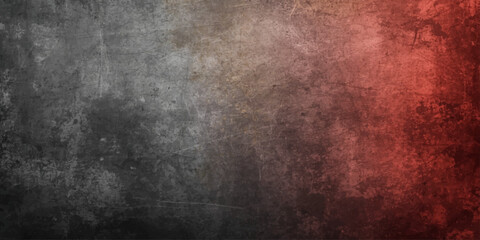 Fototapeta premium A dark aged vintage red grunge background with a rough textured surface and an old dirty wall pattern design for a blank paper backdrop
