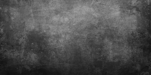 Fototapeta premium A dark and aged grunge metal texture with a rough gray concrete pattern and vintage black stone surface creates a dirty weathered wall backdrop for a blank design