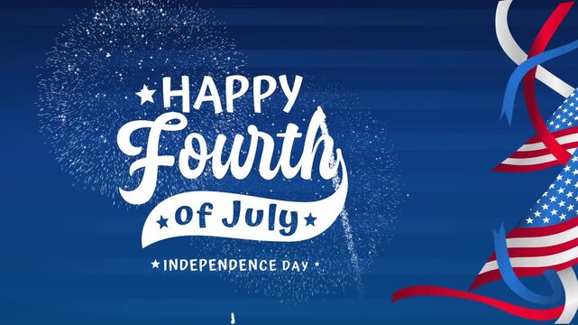 4th of july text radiates festive and patriotic vibes, perfect for independence day graphics, social media posts, or holiday invitations.