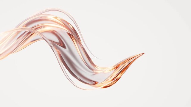 Flowing transparent curve lines background, 3d rendering.