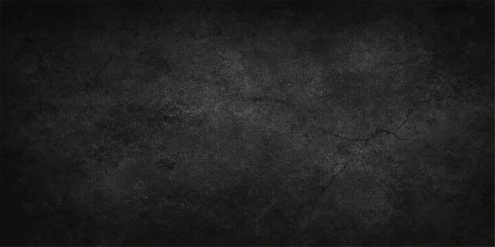A dark grunge concrete wall with a rough gray stone texture creates a vintage blank backdrop for old paper design