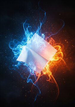 Abstract book surrounded by energy