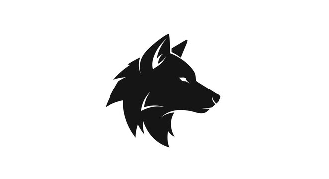 Black silhouette of a wolf head 2.