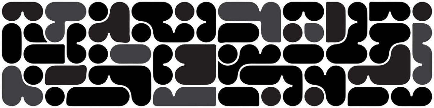 Modern Abstract Geometric Pattern Background. Minimalist Rounded Vector Shapes Composition. Vector Illustration