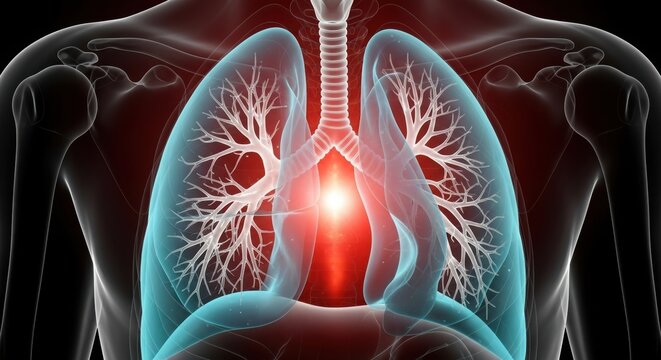 Detailed anatomical illustration of human respiratory system
