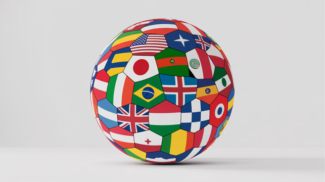 Global flags, world flags, international symbols, colorful emblems, national icons isolated on Transparent Background