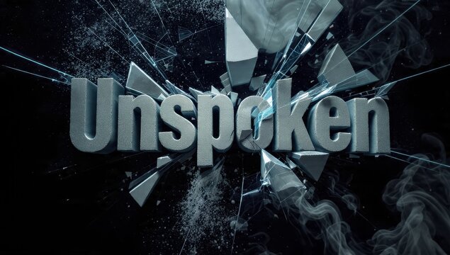 Shattered Glass Text Effect with 'Unspoken'