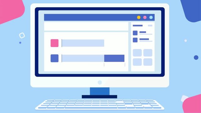 Responsive web design modern computer and laptop vector illustration with icons