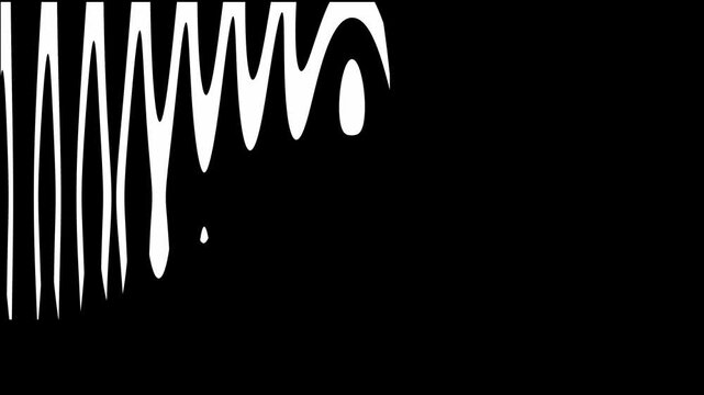 Jagged white rhythmic waveforms growing into a circular frame on black