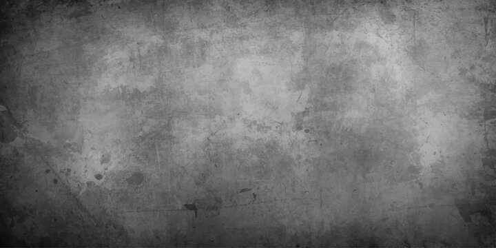 A dark grunge wallpaper featuring an aged gray concrete surface with a rough stone texture and dirty vintage paper patterns for a textured backdrop design