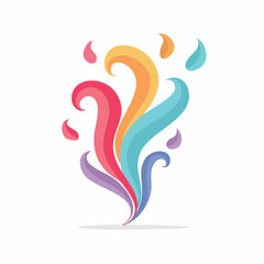 Obraz premium Colorful Swirls and Drops Abstract Design