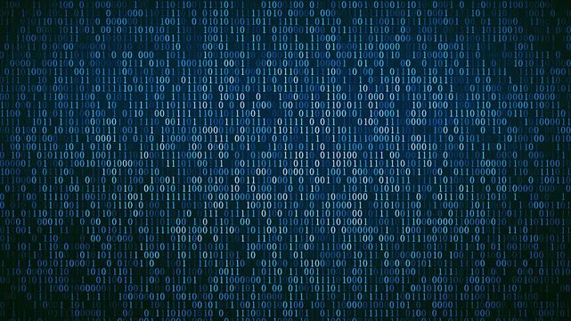 Continuously Changing Computer Binary Digits Background