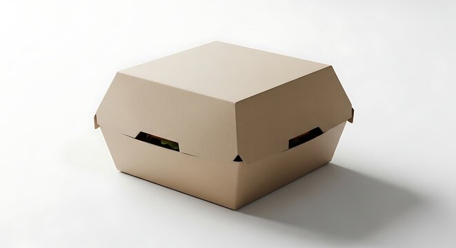 Eco-friendly Kraft Paper Burger Box Packaging Mockup.