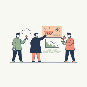 Team Members Delivering A Business Presentation On Chartboard.