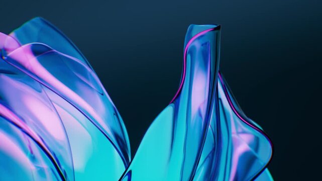 Flowing transparent purple wave cloth background, 3d rendering.