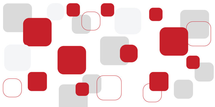 White background with abstract red grey square decoration. Vector illustration for modern presentation background, brochure design, business card background, website slider, landing page
