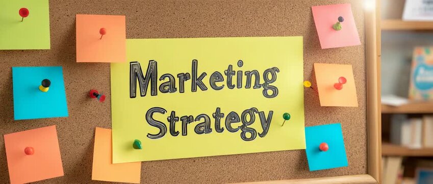 &ldquo;Marketing Strategy,&rdquo; representing planning, creativity, and business organization. Ideal for illustrating marketing concepts, brainstorming