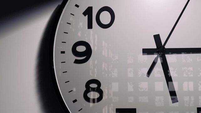 The clock on the interior wall is ticking.