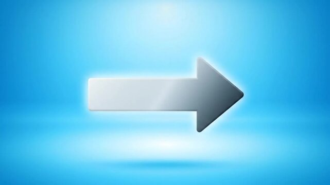 Directional arrow graphic with light effect pointing to the right on a blue gradient background