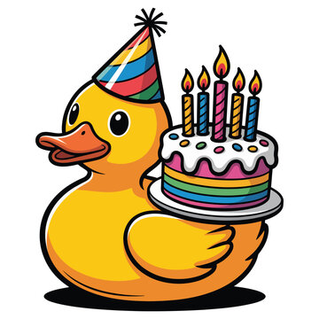 funny birthday cake yellow river duck