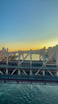 Roosevelt Island Tram Ride Part 3 East River Channel and Long Island City Skyline (New York, New York, USA)