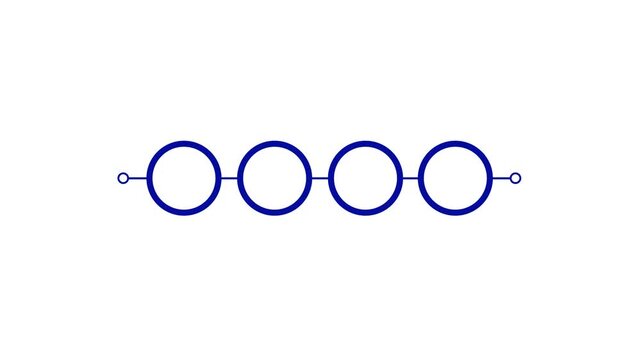 Blue Gradient Round Infographic 4 Steps Template Animation for Commercial Activity. Business Process Round Infographic Animation.