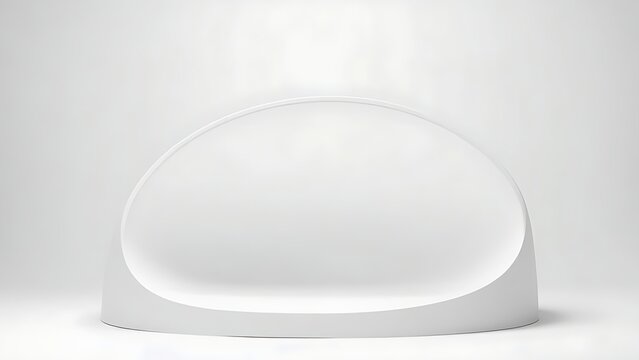 A white plaster architectural model with a parabolic curve.
