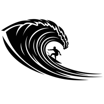 Man surfing on a wave board.