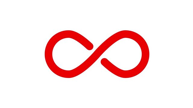Red Infinity Symbol Continuous Loop Icon. Endless Loop Sign Minimal Infinity Design. Infinity Shape Red Line Symbol Concept.