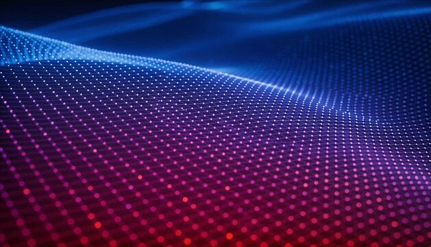 Colorful abstract wave background digital gradient art vector motion red blue animated landscape glowing dot blue background red light gradient color future technology motion background data grid