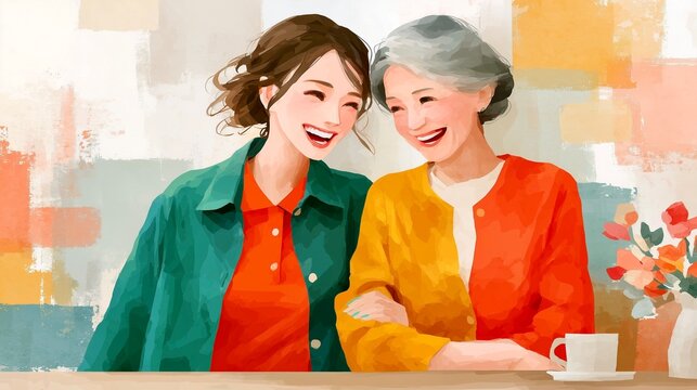 介護士と高齢者が笑顔で心を通わせる温かな時間