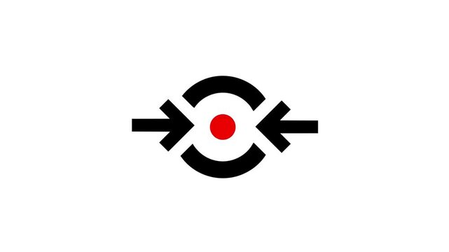 Target Focus Symbol with Red Center Dot. Precision Aim Icon Minimal Geometric Design. Center Alignment Target Symbol Illustration.