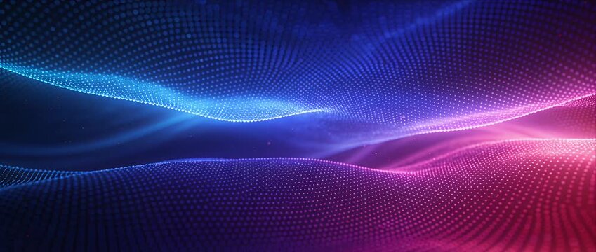 Abstract wave neon gradient blue pink digital background glowing line particle wave smooth flow futuristic motion light modern technology curve blur soft fluid dynamic pattern fantasy glow design