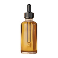 Naklejka premium Amber Glass Dropper Bottle for Skincare Serum isolated on transparent background