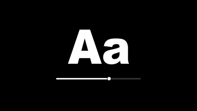 Zoom text icon with large and small letters and slider for text size adjustment. Text zoom feature icon showing scalable typography with slider control.
