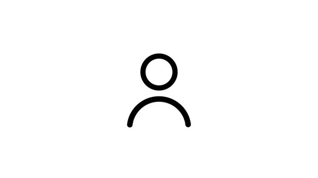 User Avatar Line Icon on White Background, Simple Person Symbol. Basic Profile Icon Outline Minimal Design.