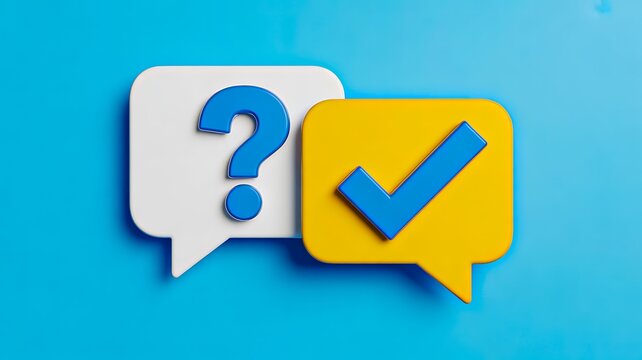 Customer feedback survey concept with question mark and check icon