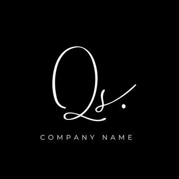 "Elegant Minimalist Qs Letter Signature Monogram Logo"