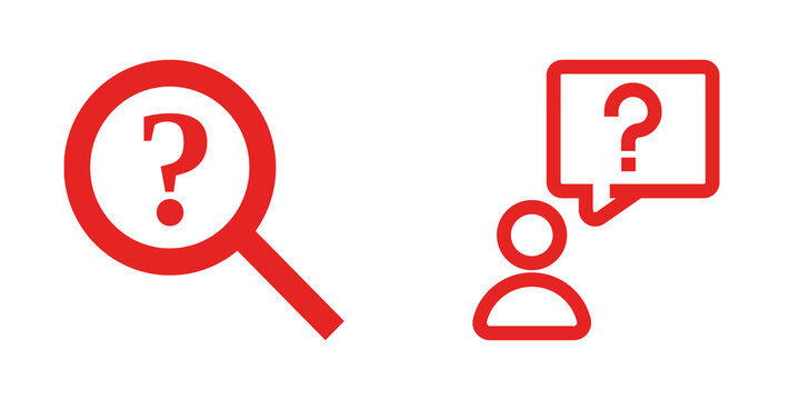 Question mark icons set isolated on transparent background