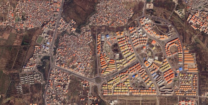 Rasht City Urban Landscape and Gilan Province Aerial Satellite View, Iran