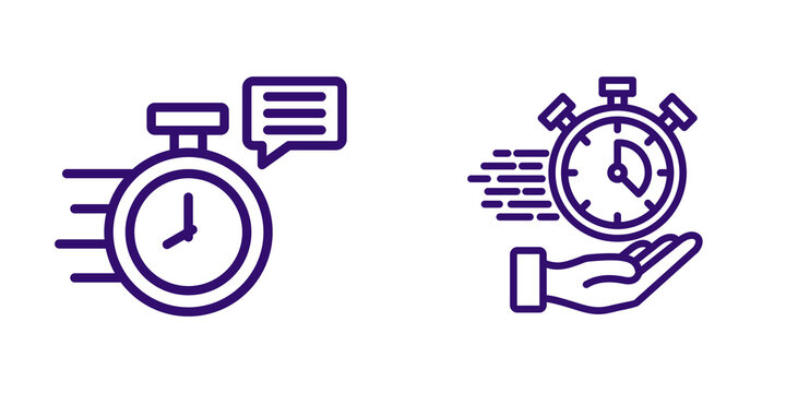 Clock and calendar icons isolated on transparent background