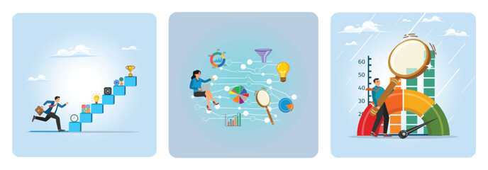 Fototapeta premium Motivation to succeed concept. Business intelligence data analysis. Business Analysis.