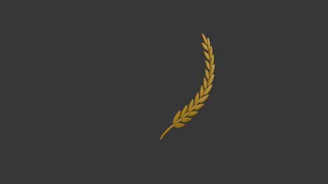 Golden Grain Emblem: A minimalist golden grain emblem, embodying the essence of harvest, growth, and prosperity, set against a dark, elegant backdrop.