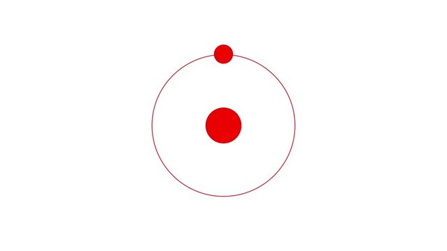 Atom model animation showing electron orbiting nucleus scientific illustration high quality