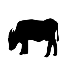 Fototapeta premium Hand Drawn Cow Silhouette Farm Animal Doodle Illustration