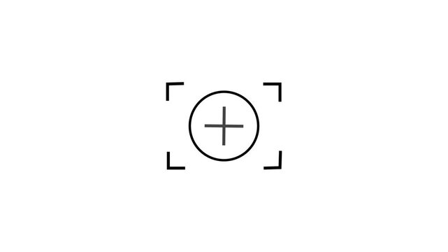 Focus target icon expanding in three stages white background high quality