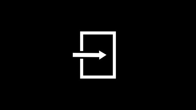 Arrow icon moving to the right in three stages on black background