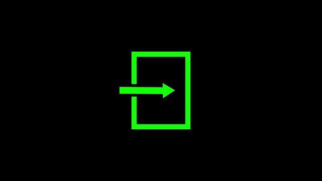 Green arrow icon sequence showing movement three frame progression high quality
