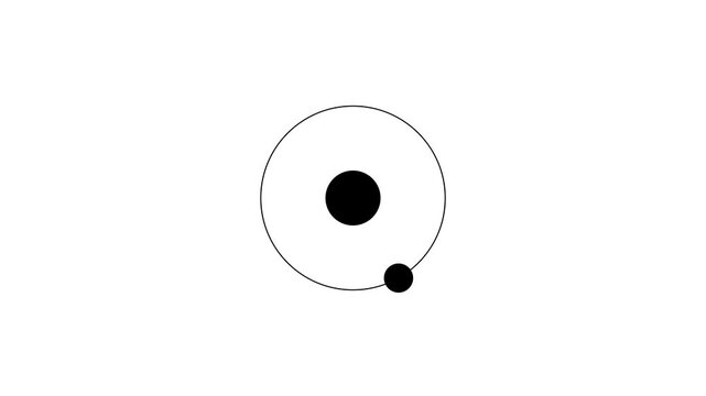 Rotating black circles on white background simple animation sequence high quality